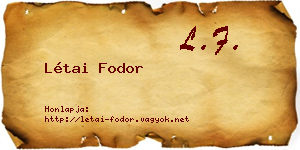Létai Fodor névjegykártya